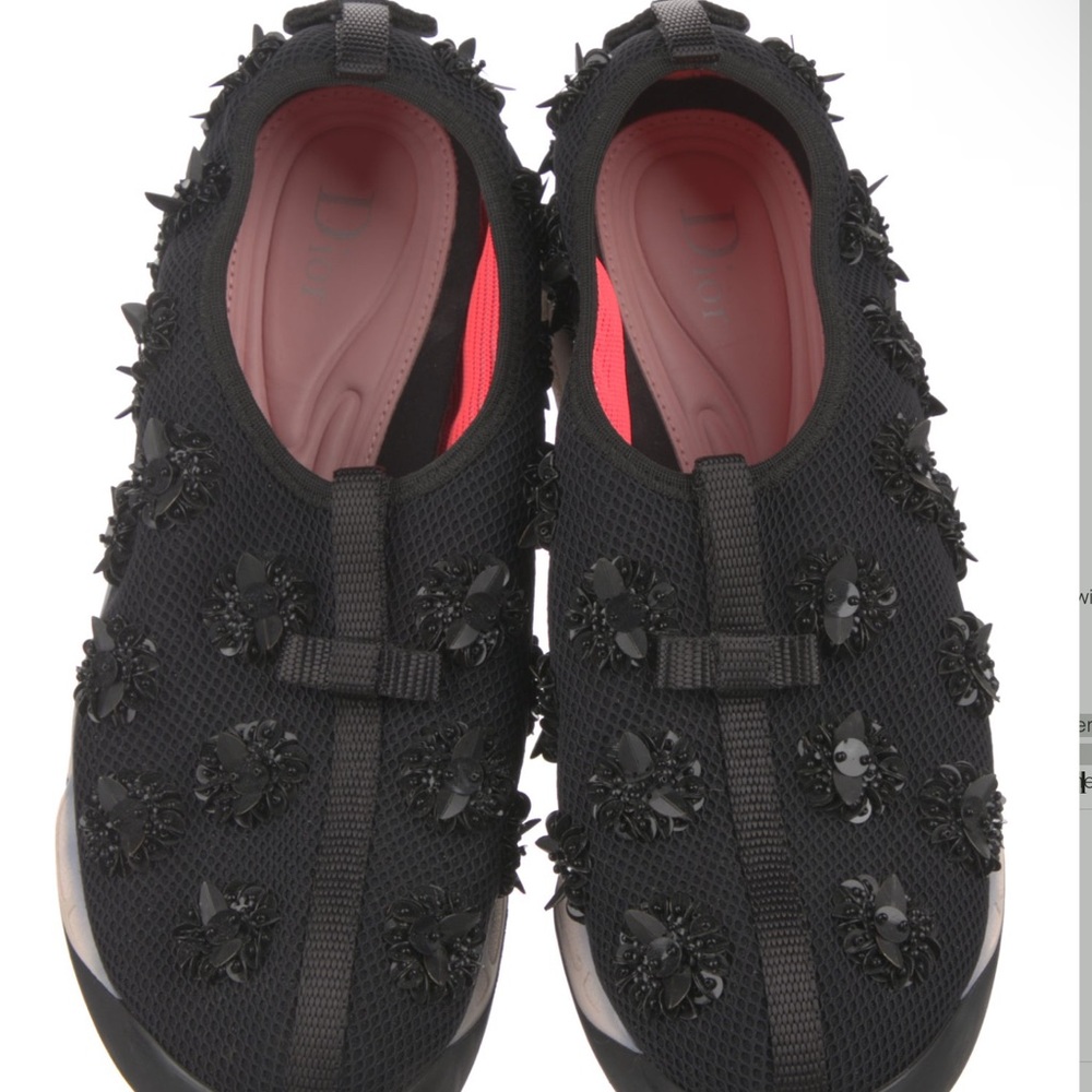 Christian Dior Black Sequin Embellishments Sneakers Size 8 - Picture 6 of 17